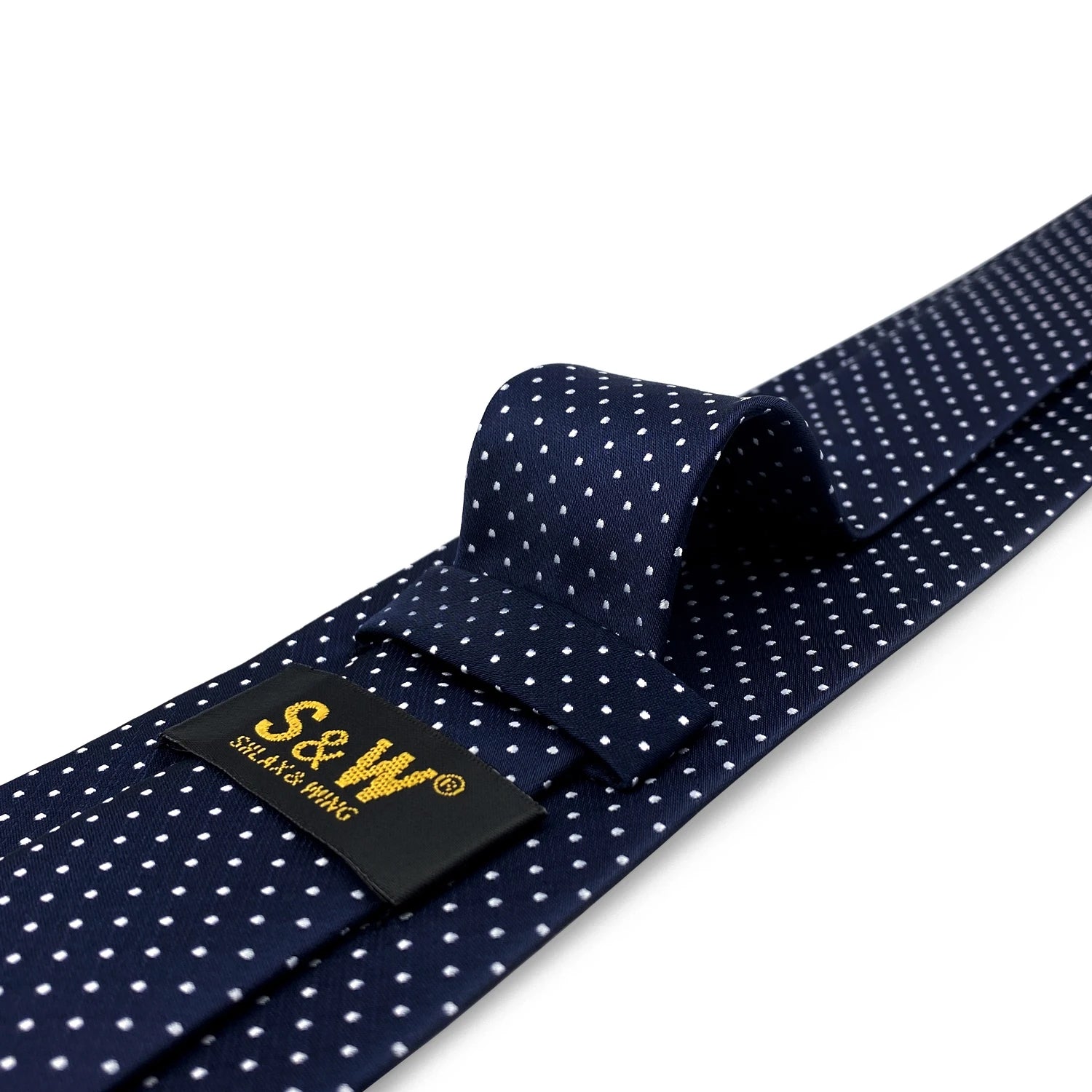 Navy White Dots Slim Tie