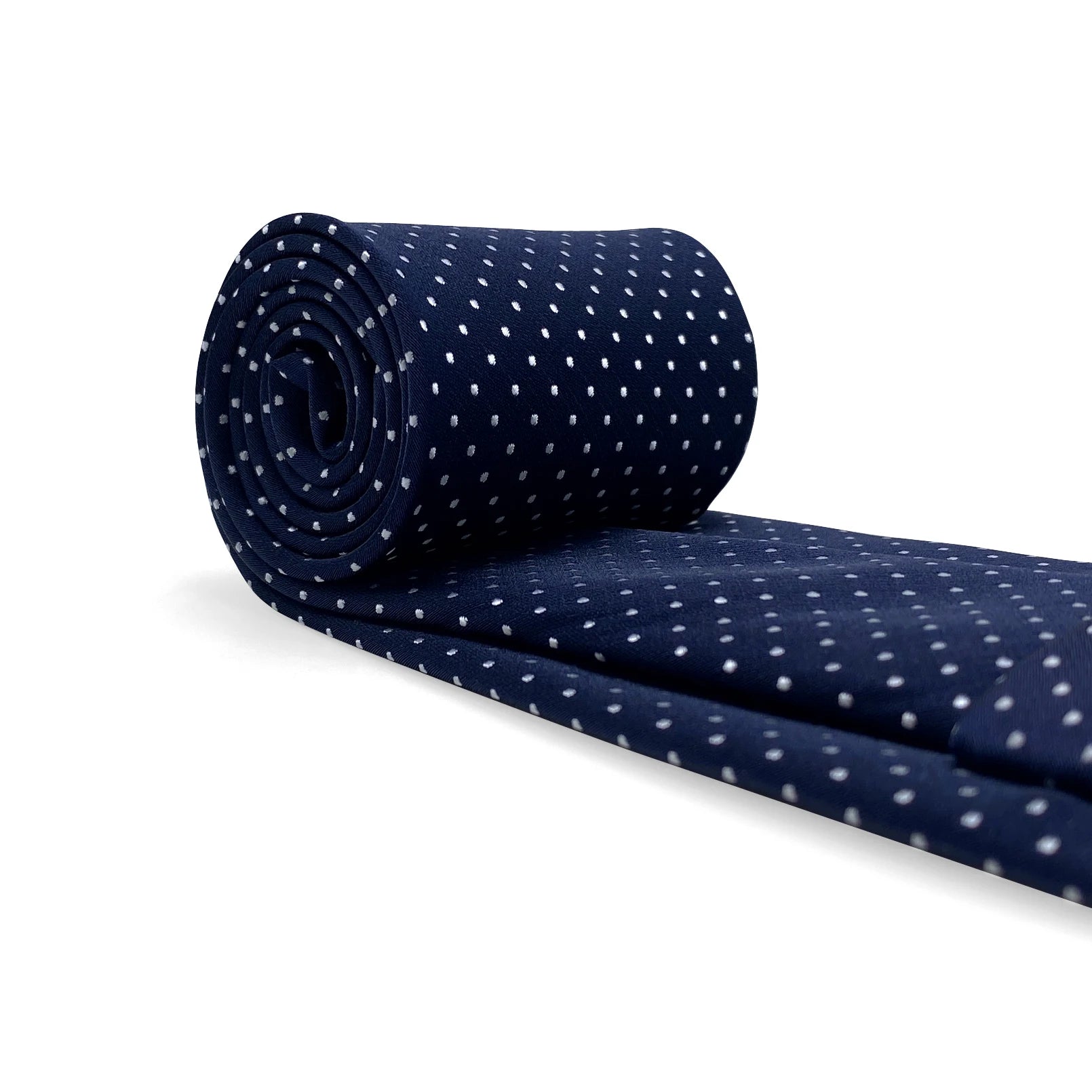Navy White Dots Slim Tie